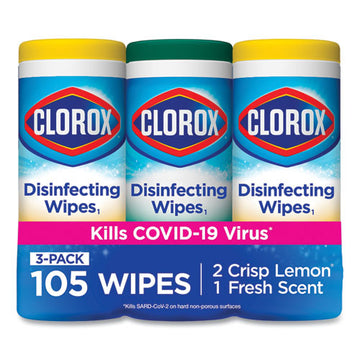 Clorox® Disinfecting Wipes, 7 X 8, Fresh Scent-citrus Blend, 35-canister, 3-pack freeshipping - TVN Wholesale